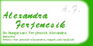 alexandra ferjencsik business card